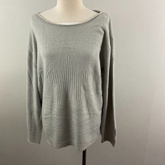 NWT WIT & WISDOM Grey Crew Neck‎ Star Sweater (XL) - Picture 2 of 9